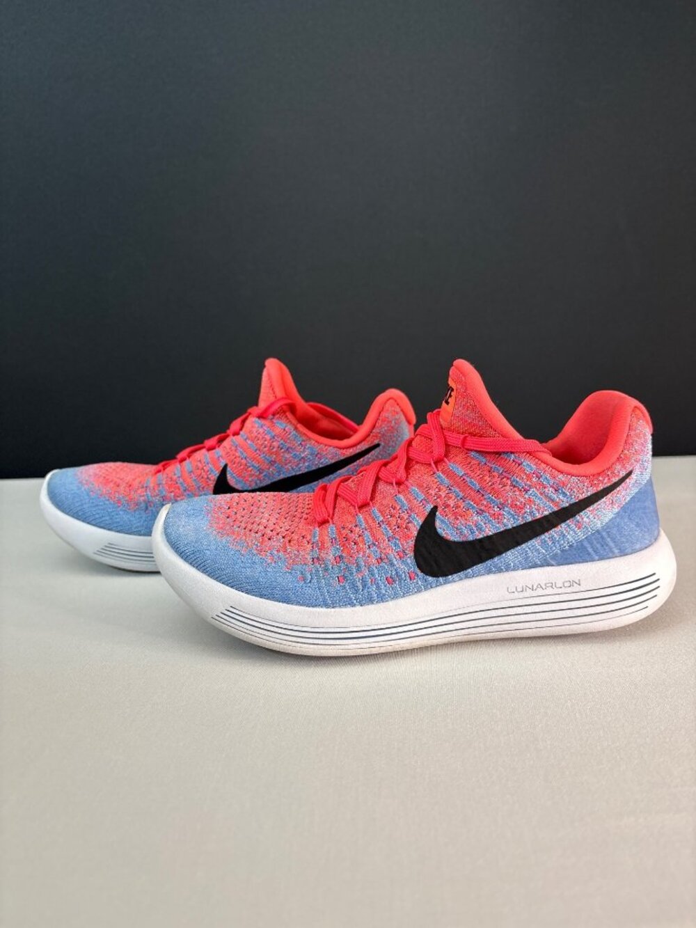 Nike LunarEpic Flyknit Racer Running Shoes Coral Blue Lightweight Breathable (7) - Picture 2 of 14